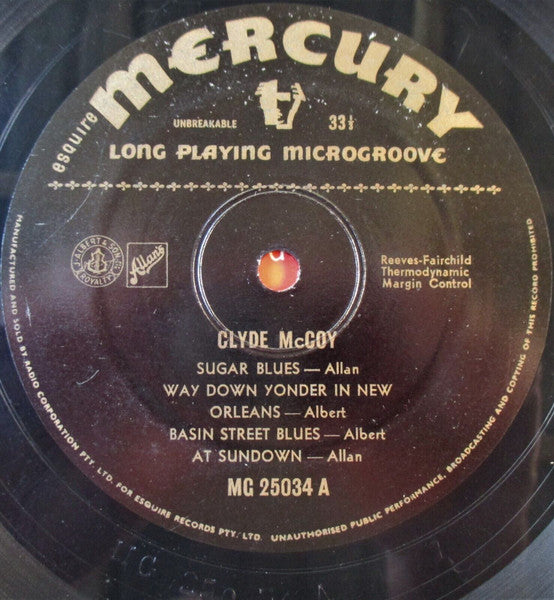 Clyde McCoy : Sugar Blues (10", Mono)