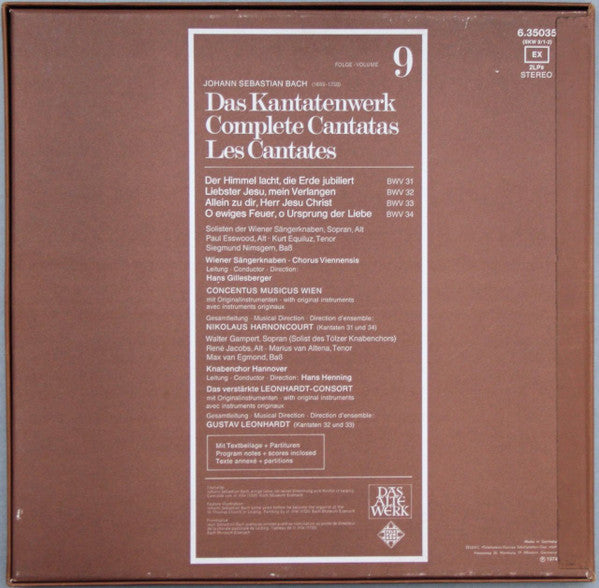 Bach* : Kantatenwerk · Complete Cantatas | BWV 31-34 | 9 (2xLP + Box)