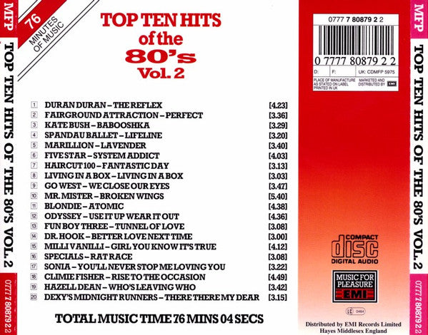 Various : Top Ten Hits Of The 80's Vol. 2 (CD, Comp)