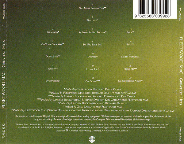 Fleetwood Mac : Greatest Hits (CD, Comp, RE)