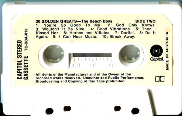 The Beach Boys : 20 Golden Greats (Cass, Comp)