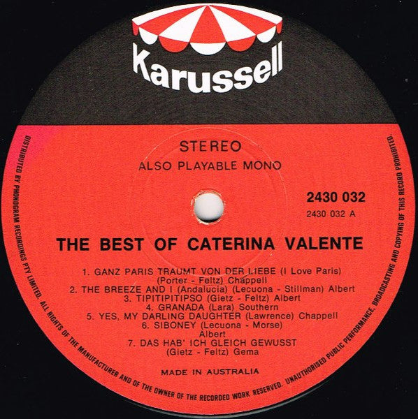 Caterina Valente : The Best Of Caterina Valente (LP, Comp, RE)