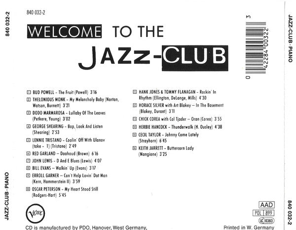 Various : Jazz-Club • Piano (CD, Comp)