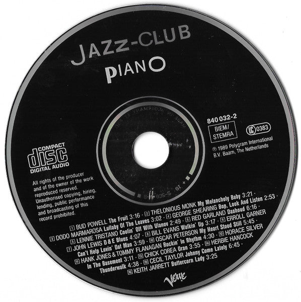Various : Jazz-Club • Piano (CD, Comp)