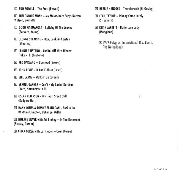 Various : Jazz-Club • Piano (CD, Comp)