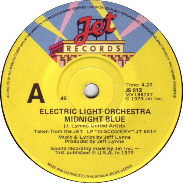Electric Light Orchestra : The Diary Of Horace Wimp / Midnight Blue (7", Single)