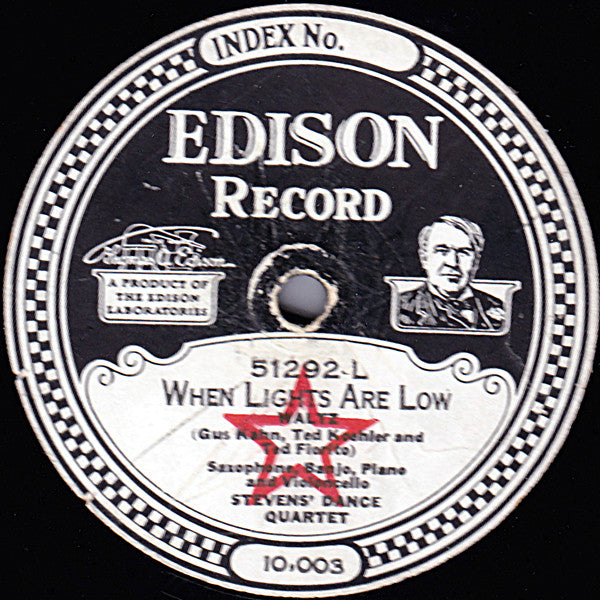 Ernest L. Stevens' Trio  /  Stevens' Dance Quartet : Sleep / When Lights Are Low (Edison Disc)