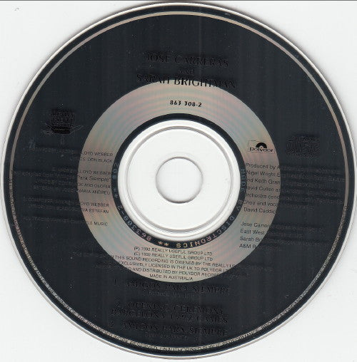 José Carreras & Sarah Brightman Sing Andrew Lloyd Webber : Amigos Para Siempre (Friends For Life) (CD, Maxi)