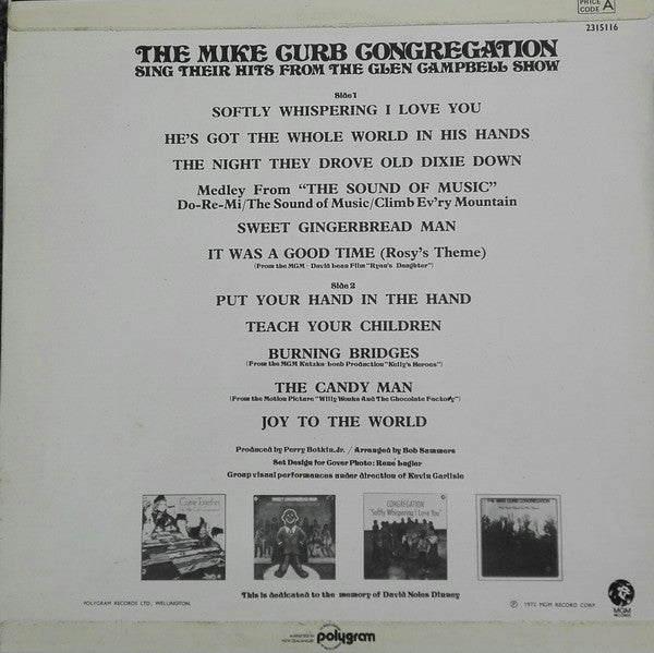 Mike Curb Congregation : Mike Curb Congregation Sing Their Hits From The Glen Campbell Show (LP, Album)