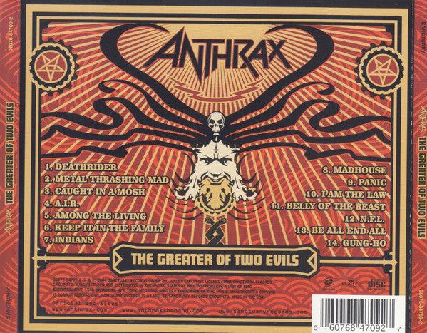Anthrax : The Greater Of Two Evils (CD, Album)
