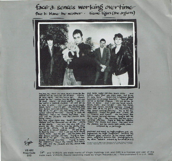 XTC : Senses Working Overtime (7", Single)