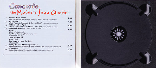 The Modern Jazz Quartet : Concorde (CD, Album, RE, RM, Dig)