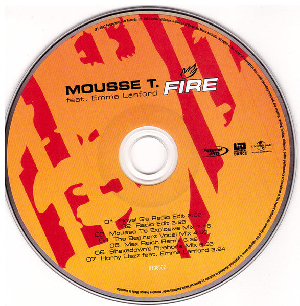 Mousse T. Feat. Emma Lanford : Fire (CD, Single)