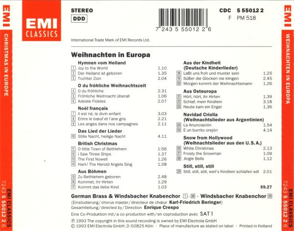 German Brass & Windsbacher Knabenchor : Weihnachten In Europa / Christmas In Europe (CD, Album)
