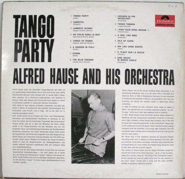 Alfred Hause And His Tango Orchestra : Tango Party (LP)