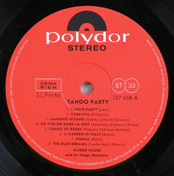 Alfred Hause And His Tango Orchestra : Tango Party (LP)