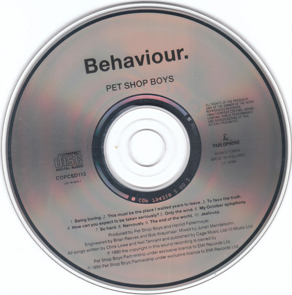 Pet Shop Boys : Behaviour (CD, Album)