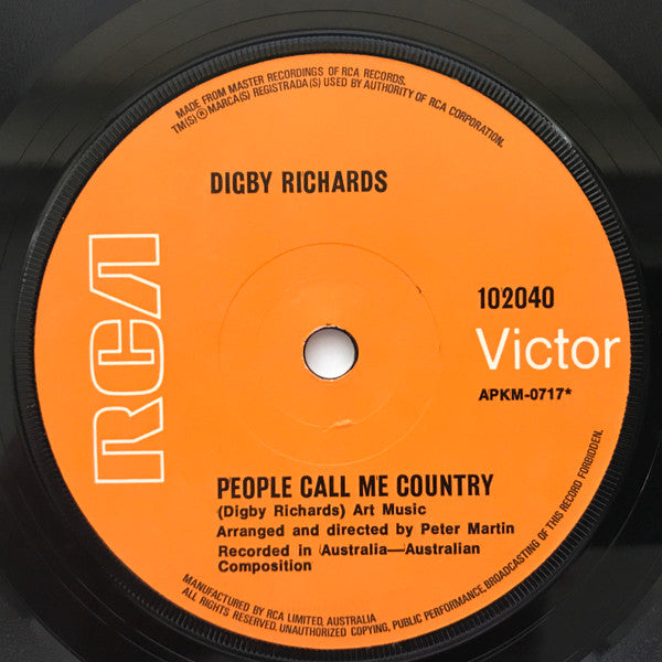 Digby Richards : People Call Me Country (7", Single)