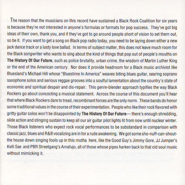 Black Rock Coalition : The History Of Our Future (CD, Album, Comp)