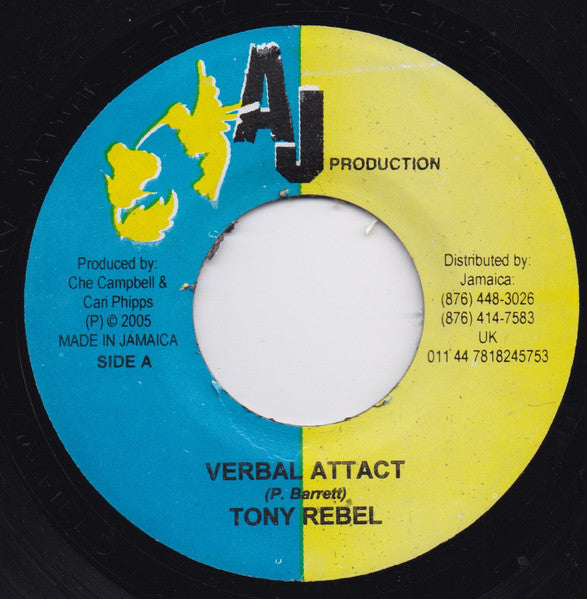 Tony Rebel / Singer Gold : Verbal Attact / No More Voilence (7")