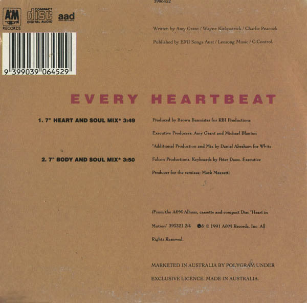 Amy Grant : Every Heartbeat (CD, Single, Car)