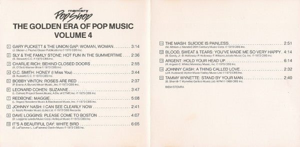 Various : The Golden Era Of Pop Music - Volume 4 (CD, Comp)
