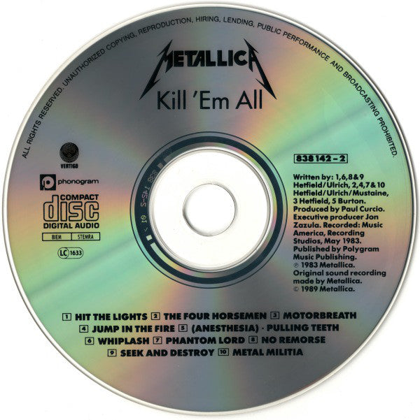 Metallica : Kill 'Em All (CD, Album, RE)