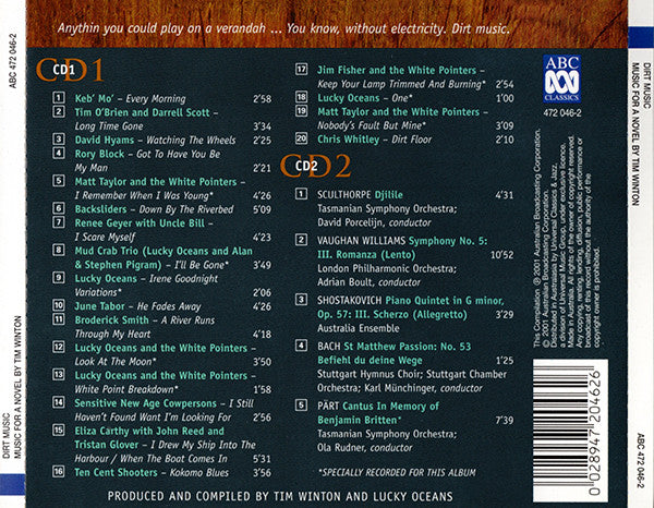 Various : Dirt Music: Music For A Novel By Tim Winton (2xCD, Comp)