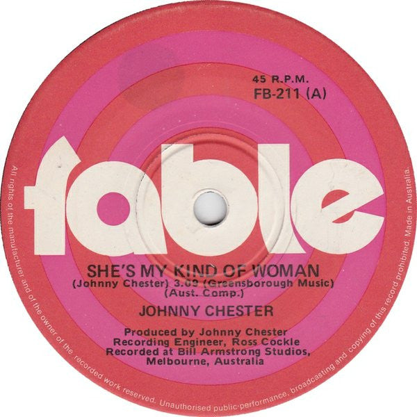 Johnny Chester : She's My Kind Of Woman (7", Single)