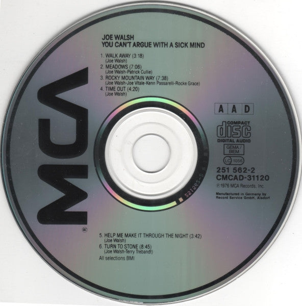 Joe Walsh : You Can't Argue With A Sick Mind (CD, Album)