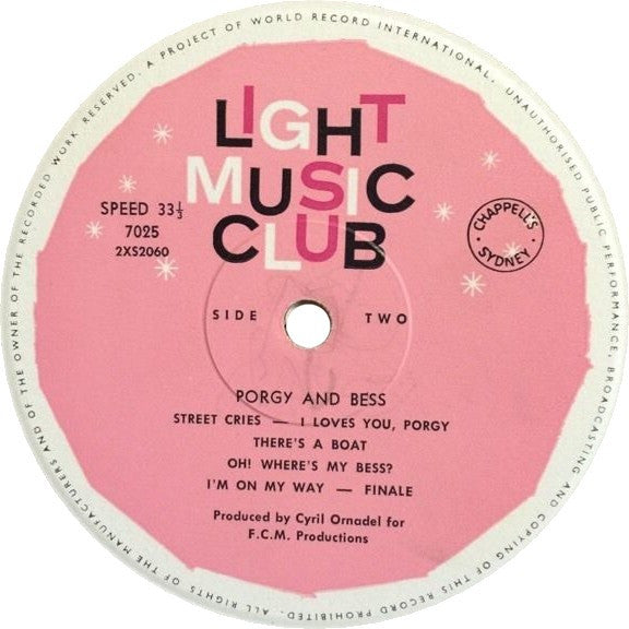 George Gershwin : Porgy & Bess (LP, Album, Mono, Club)