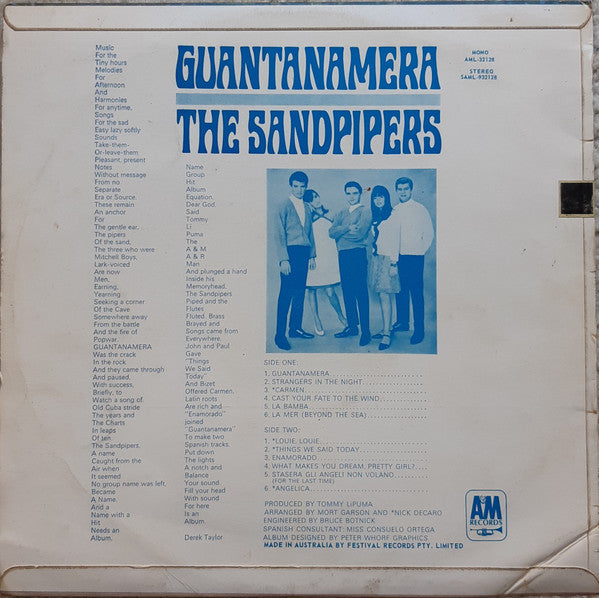 The Sandpipers : Guantanamera (LP, Album)