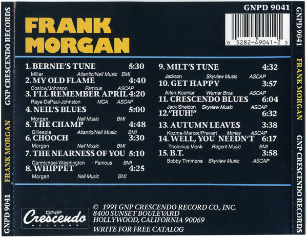 Frank Morgan : Frank Morgan  (CD, Album, RE)