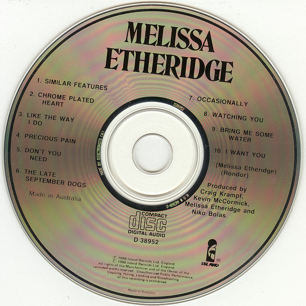 Melissa Etheridge : Melissa Etheridge (CD, Album, Dis)