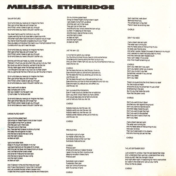 Melissa Etheridge : Melissa Etheridge (CD, Album, Dis)