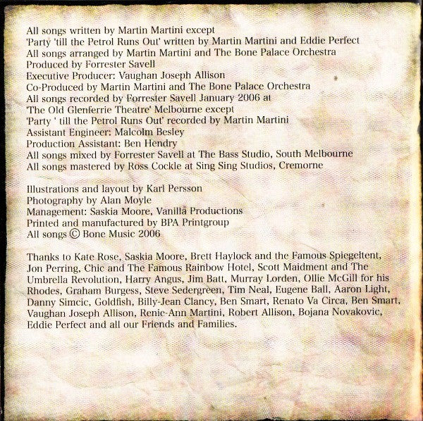 Martin Martini And The Bone Palace Orchestra : Dream Until You Die (CD, Album)