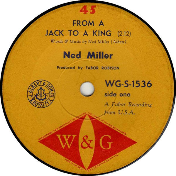 Ned Miller : From A Jack To A King (7", Single, Sec)