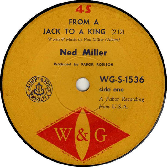 Ned Miller : From A Jack To A King (7", Single, Sec)