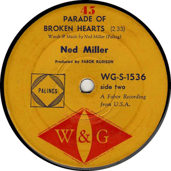 Ned Miller : From A Jack To A King (7", Single, Sec)