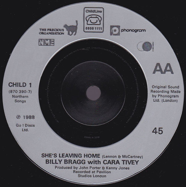 Wet Wet Wet / Billy Bragg : With A Little Help From My Friends / She's Leaving Home (7", Single, Inj)