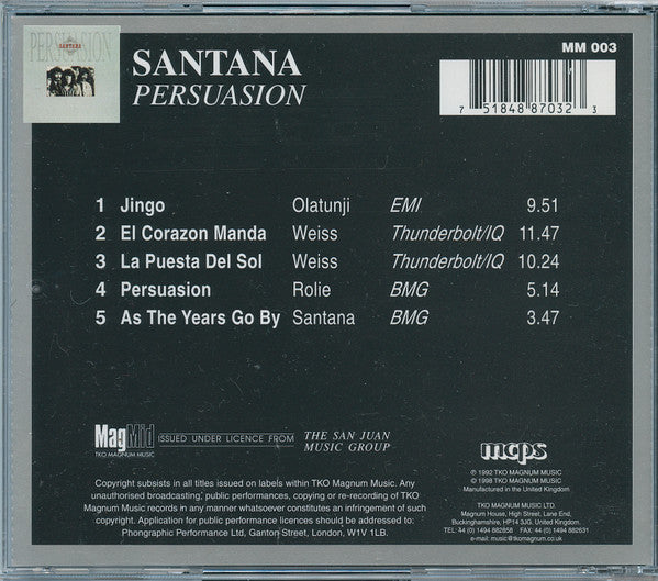 Santana : Persuasion (CD, Comp)