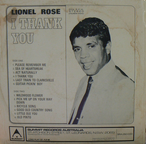 Lionel Rose : I Thank You (LP, Album)