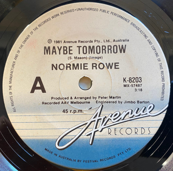 Normie Rowe : Maybe Tomorrow (7", Single)