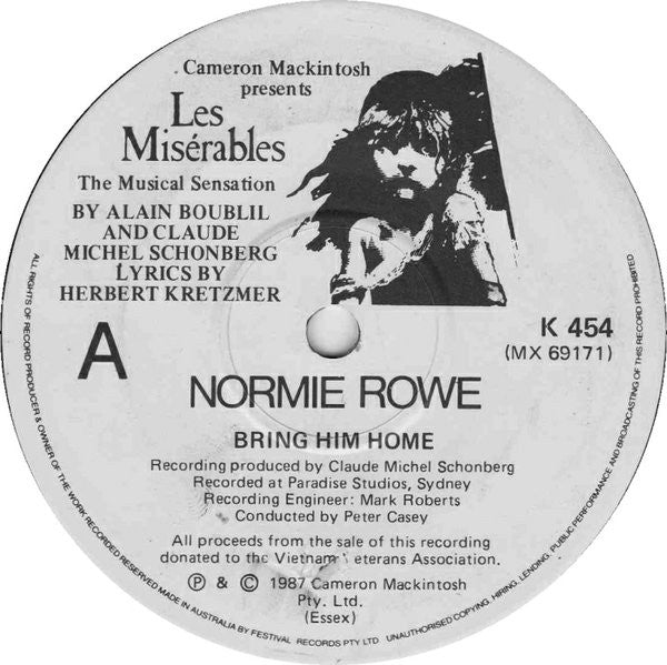 Normie Rowe : Bring Him Home (7", Single)