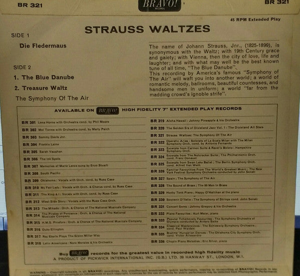 Johann Strauss Jr. : Strauss Waltzes (7")