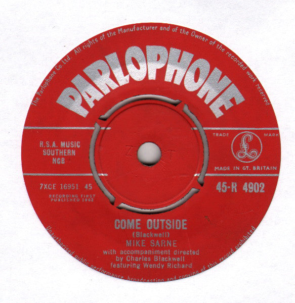 Mike Sarne : Come Outside (7", Single)