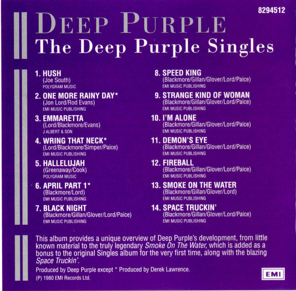 Deep Purple : The Deep Purple Singles (CD, Comp)