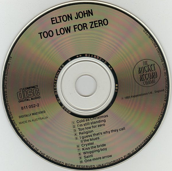 Elton John : Too Low For Zero (CD, Album, RE)