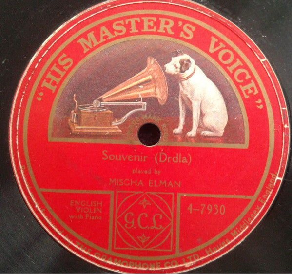 Mischa Elman : Souvenir (Shellac, 10", S/Sided)