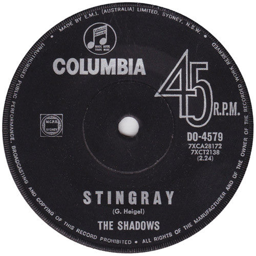 The Shadows : Stingray (7", Single)